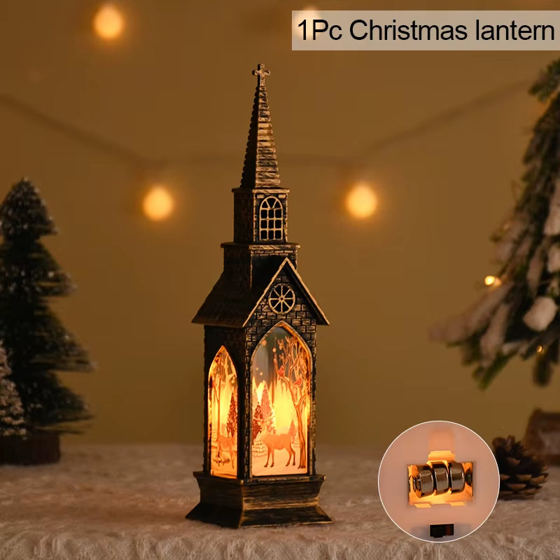 2025 Christmas LED Night Light Santa Claus Snowman Lantern Lamp Table Ornament Christmas Decoration for Home Xmas Navidad Gifts