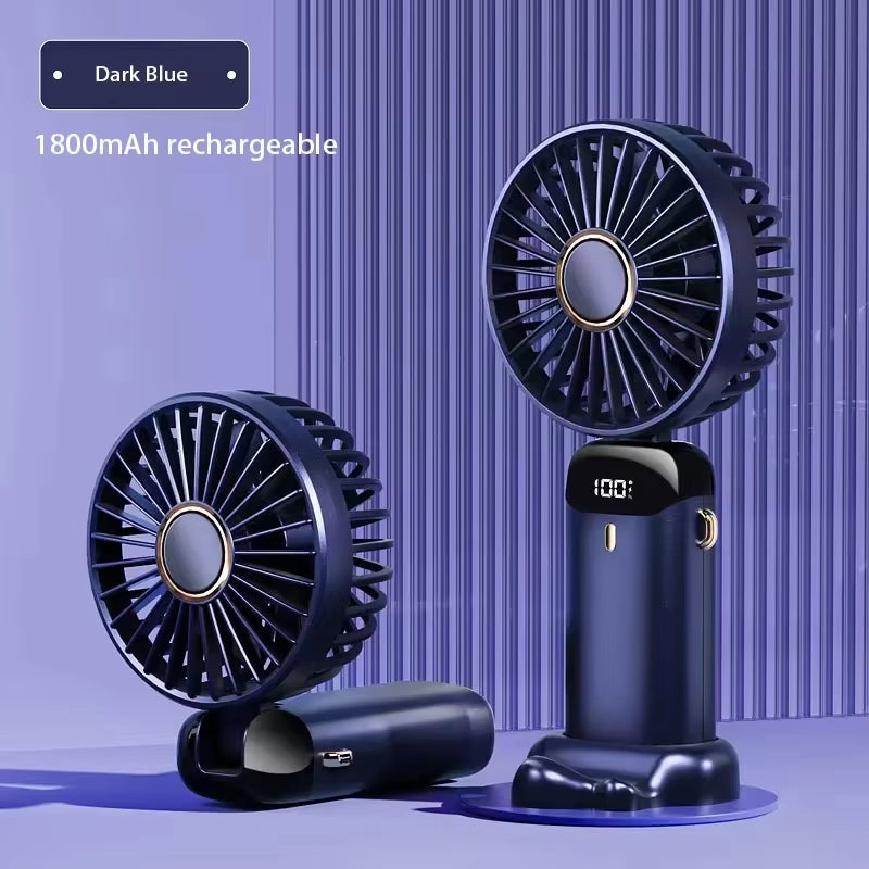 Ultra-Cool Portable Neck Fan – Foldable 5-Speed Mini Fan with LED Display, Phone Stand & Long-Lasting 1800mAh Battery