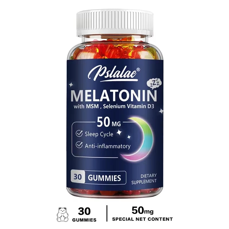 Melatonin Gummies 50Mg - Sleep Support, Stress Relief, Improved Sleep Quality, Boosted Energy Production, Increased Vitality