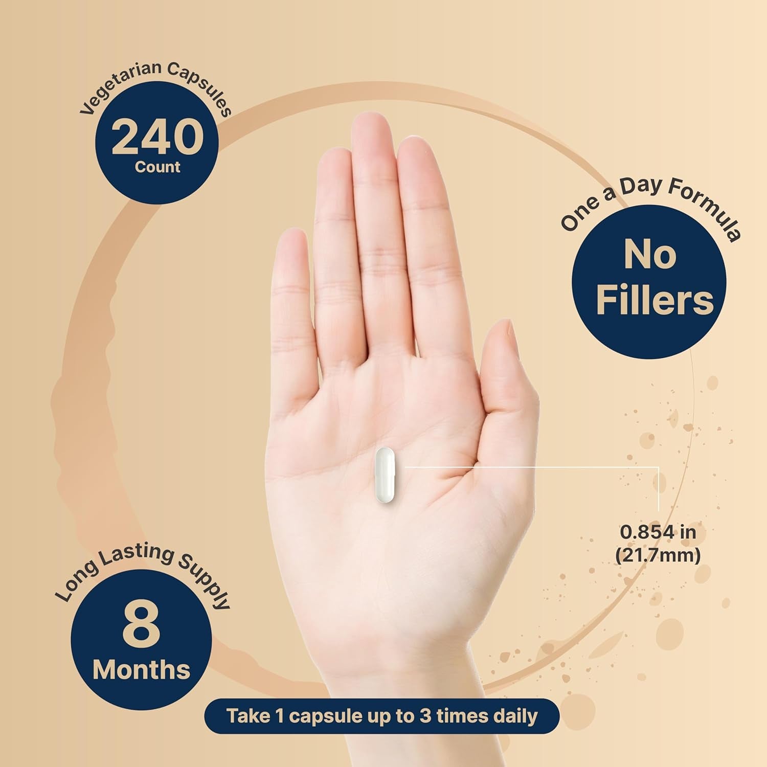 Pure Magnesium Glycinate 500Mg with Fat Soluble Vitamin C, 240 Veggie Capsules | Supplement for Sleep, Heart & Muscle Support* – 100% Chelated & Purified – 3Rd Party Tested, Vegan Friendly, Non-Gmo