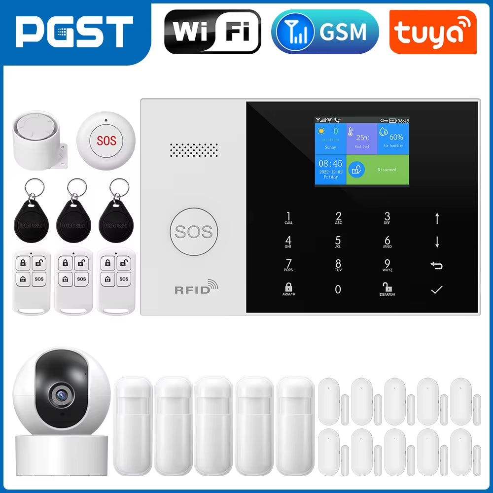 Residential Tuya Smart Gsm Wifi Alarm System for Home Wireless Security Alarm House Smart Life App Control Work with Alexa