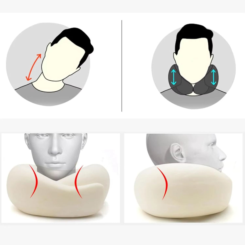 Memory Foam Travel Neck Pillow U-Shaped Pillow Snail Style Travel Neck Support Portable Adjustable Soft Noon Break Sleep Pillows