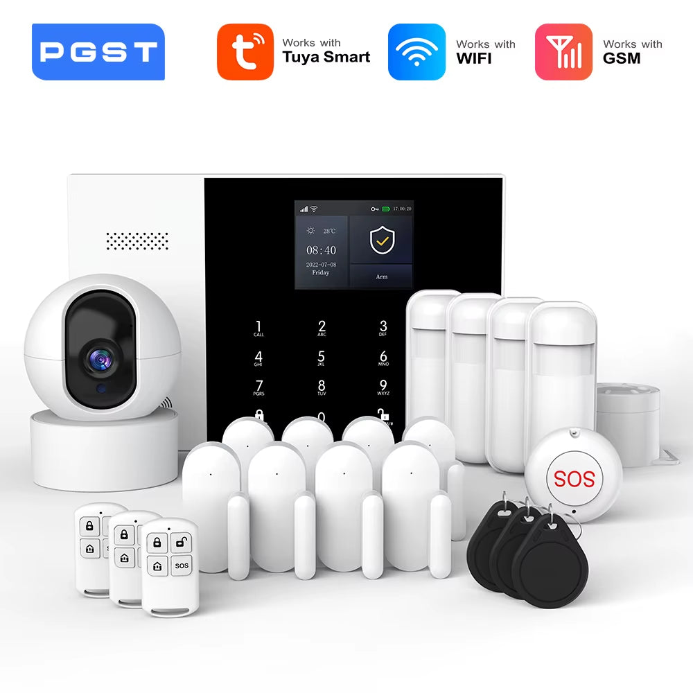 Residential Tuya Smart Gsm Wifi Alarm System for Home Wireless Security Alarm House Smart Life App Control Work with Alexa