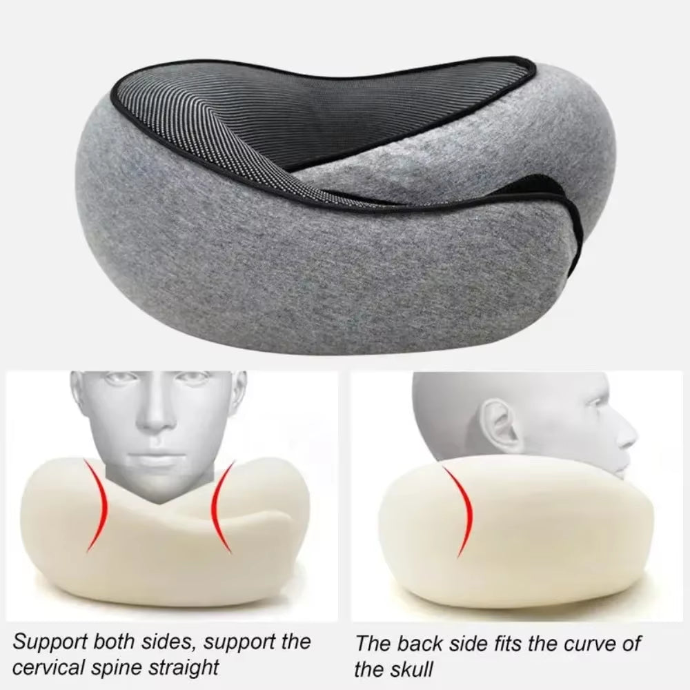 Ultimate Travel Neck Pillow | Soft Memory Foam Support for Plane, Car & Office Naps – Portable & Adjustable Design