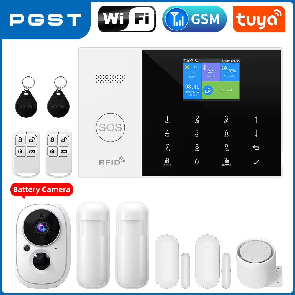 Residential Tuya Smart Gsm Wifi Alarm System for Home Wireless Security Alarm House Smart Life App Control Work with Alexa
