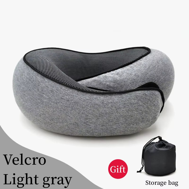 Memory Foam Travel Neck Pillow U-Shaped Pillow Snail Style Travel Neck Support Portable Adjustable Soft Noon Break Sleep Pillows