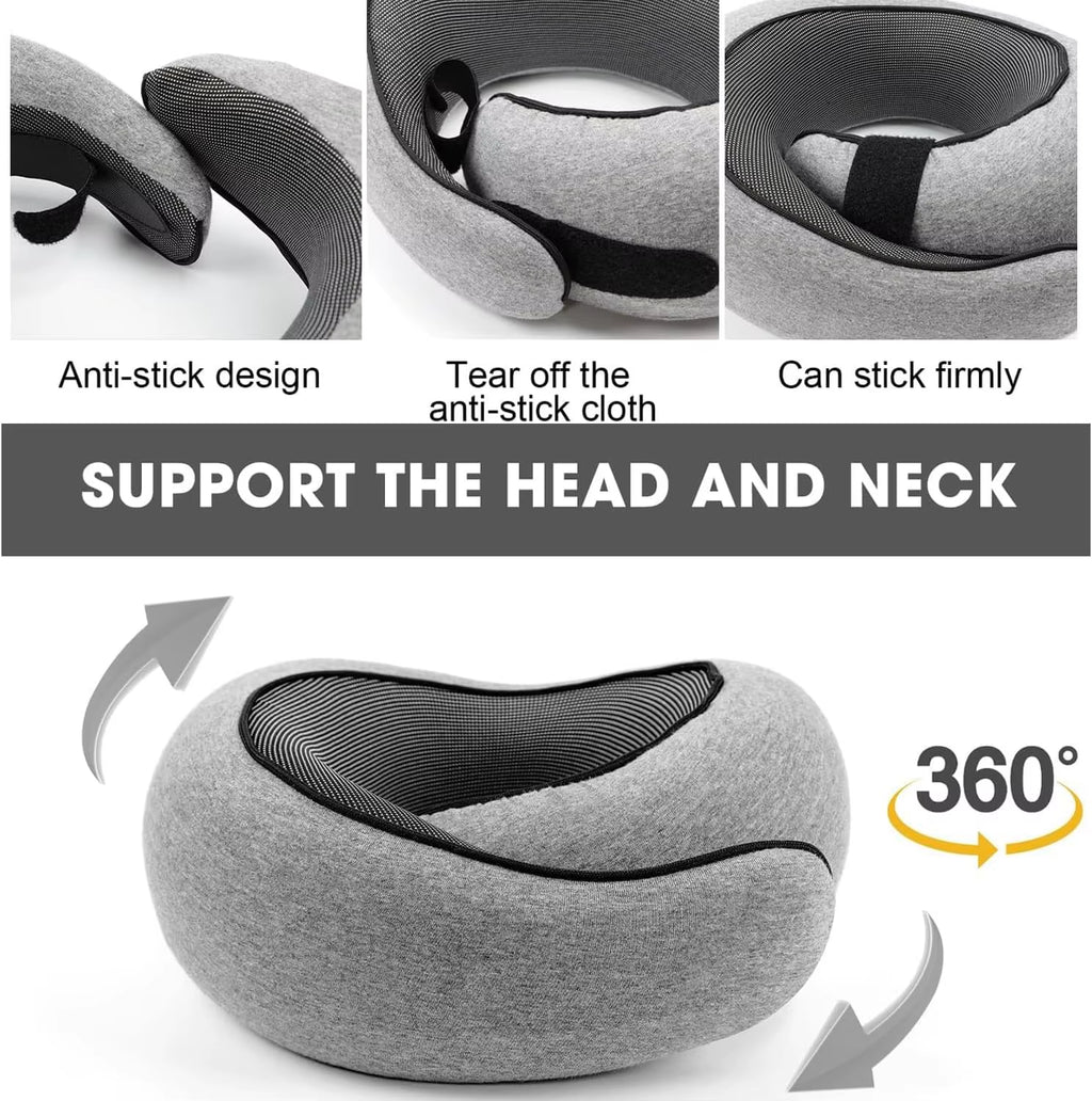 Memory Foam Travel Neck Pillow U-Shaped Pillow Snail Style Travel Neck Support Portable Adjustable Soft Noon Break Sleep Pillows