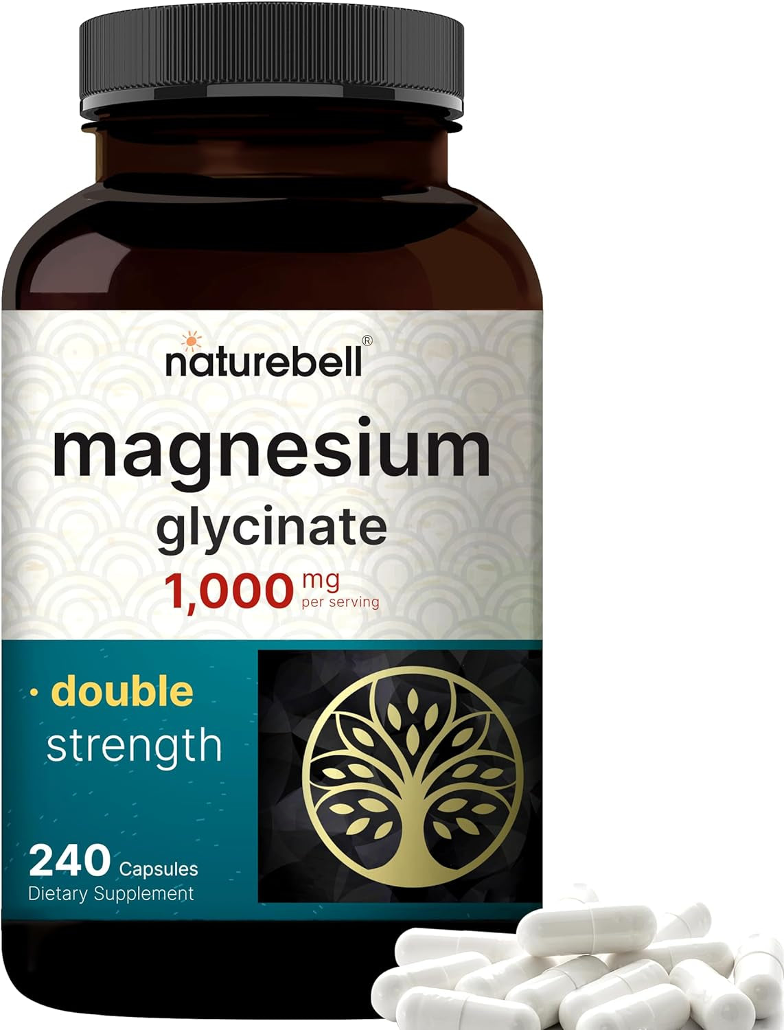 Magnesium Glycinate 1,000Mg, 240 Capsules | 500Mg per Capsule | 100% Chelated & Purified | Sleep, Muscle & Nerve Support | Non-Gmo, Gluten-Free