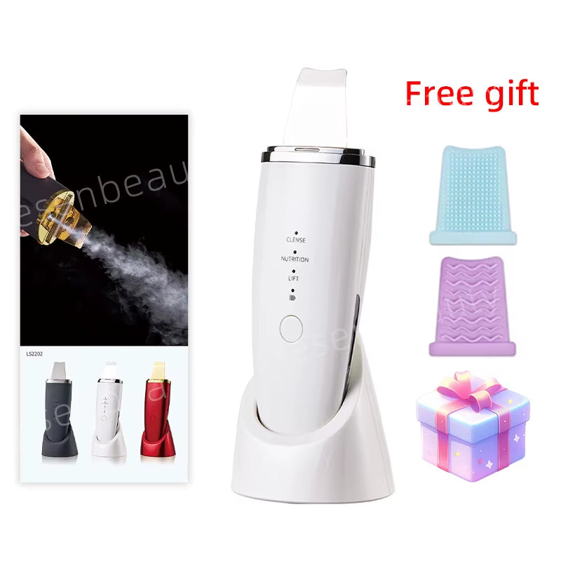 Ultrasonic Skin Scrubber Pro – Deep Pore Blackhead Remover & Lifting EMS Facial Spatula for Smooth, Glowing Skin