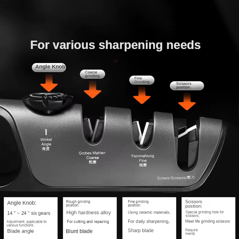 Knife Sharpener 5 in 1 Adjustable Angle Kitchen Grinding Machine Professional Knife Scissors Sharpening Tools Home Kitchen Knife