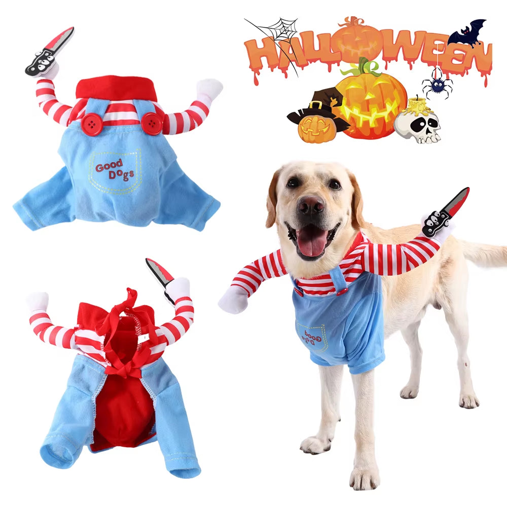 Funny Large Dog Halloween Costume for Small Dogs Cat Adjustable Pet Cosplay Clothes Cute Puppy Festival Gifts Labrador Outfits