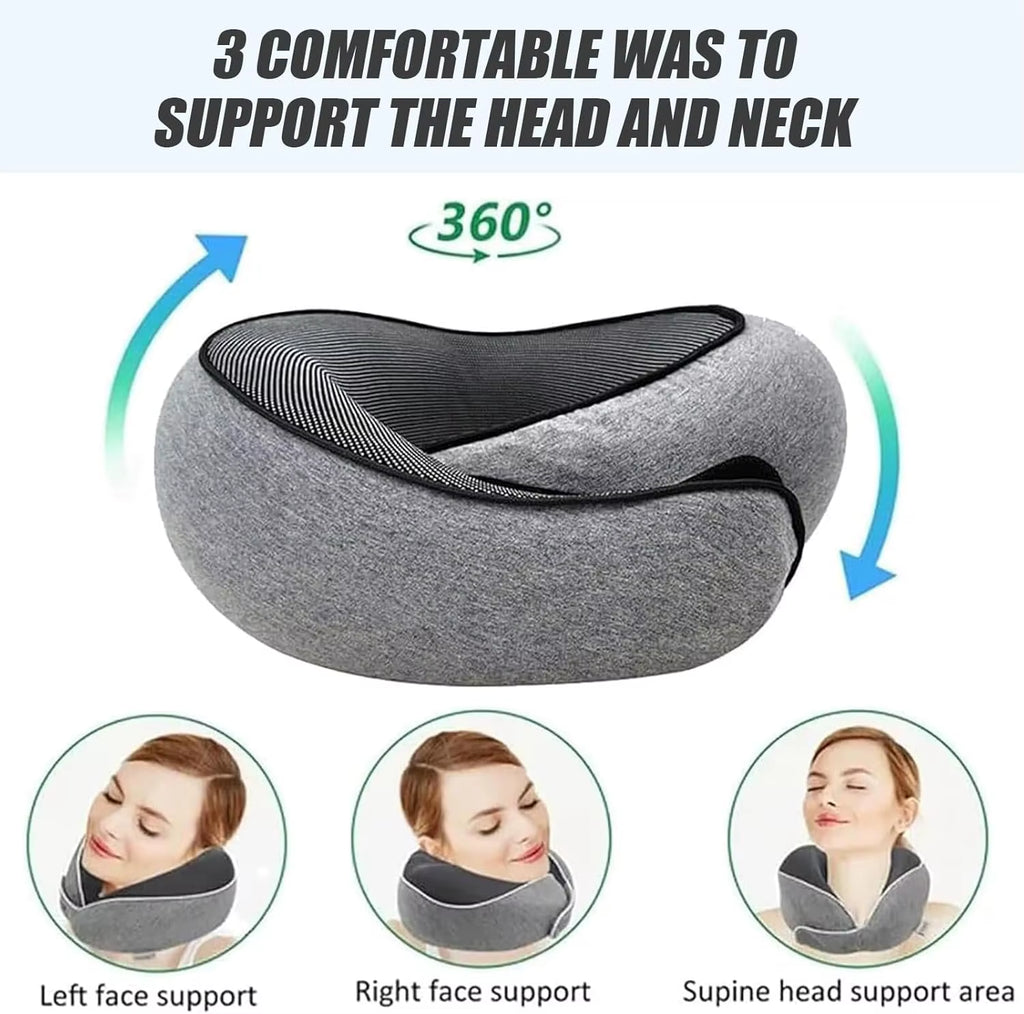 Memory Foam Travel Neck Pillow U-Shaped Pillow Snail Style Travel Neck Support Portable Adjustable Soft Noon Break Sleep Pillows