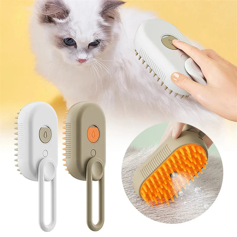 Cat Steam Brush Steamy Dog Brush 3 in 1 Electric Spray Cat Hair Brushes for Massage Pet Grooming Comb Hair Removal 