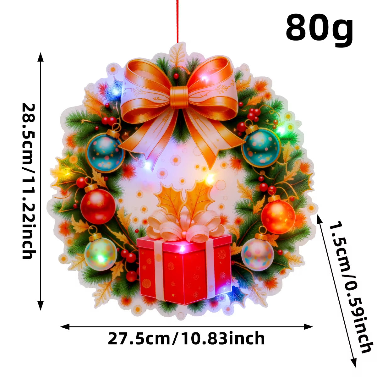 LED Ornaments Christmas Santa Claus, Shining Brightly Hanging Ornaments for Xmas Trees Window Home Party Decor Holiday Gifts