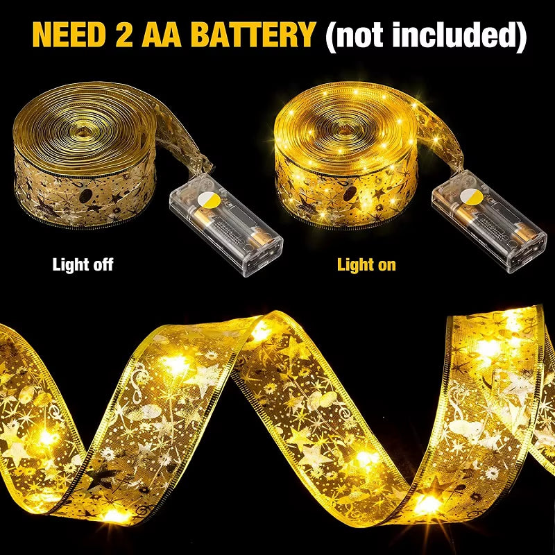 Christmas Decorations Led Light Festoon New Year'S Garland Battery-Operated 2025 LED String Lights for Christmas Tree Ornaments