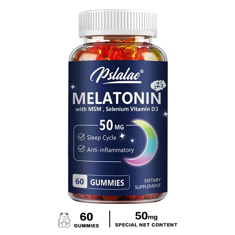 Melatonin Gummies 50Mg - Sleep Support, Stress Relief, Improved Sleep Quality, Boosted Energy Production, Increased Vitality