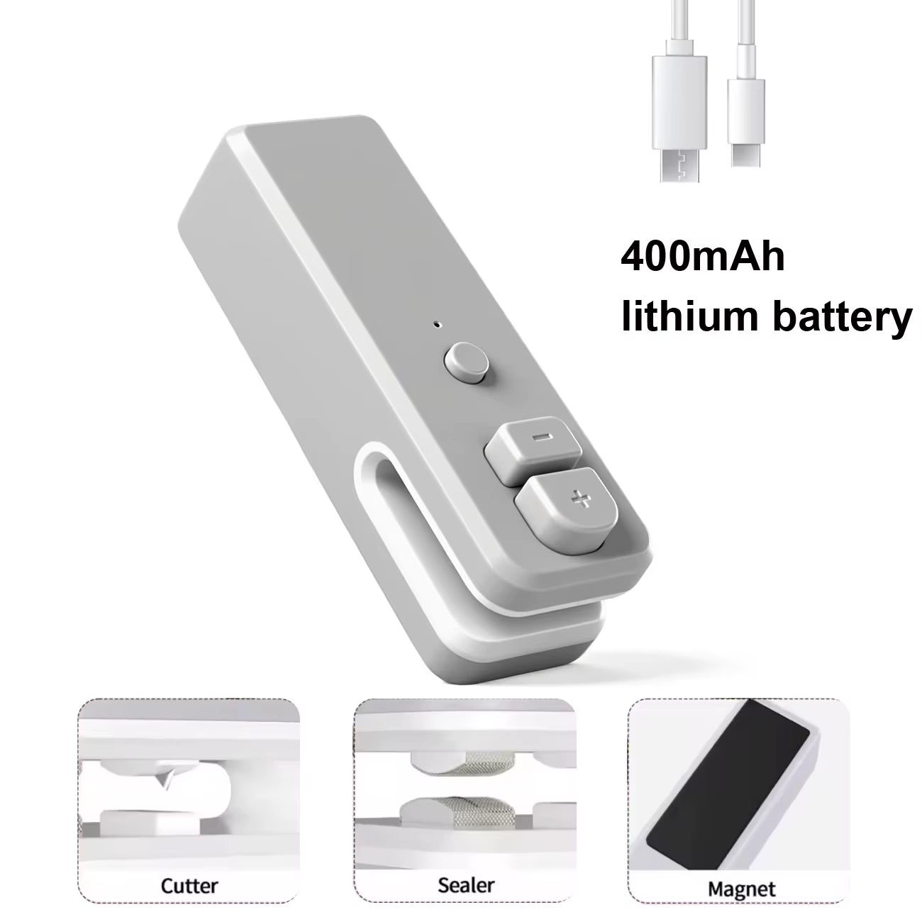 USB 2 in 1 Heat Seal Device Thermal Plastic Food Portable Sealer Chips Snacks Bag Sealer Machine Packing Kitchen Accessories