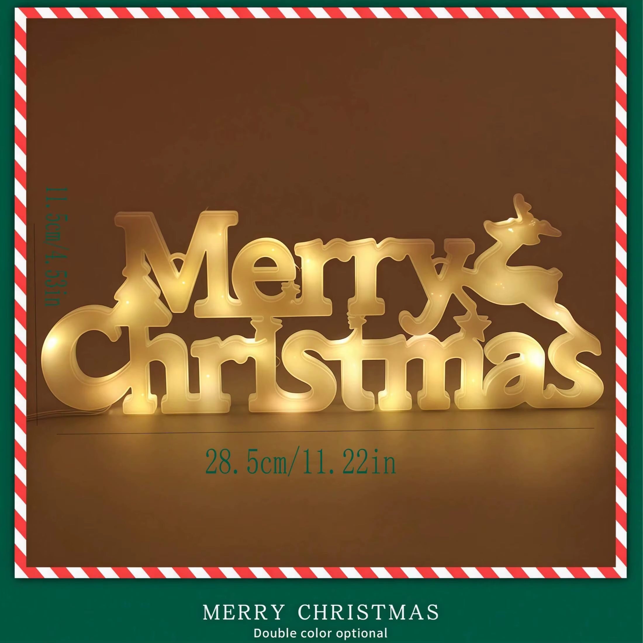 1Pc Christmas Decoration Xmas Merry Christmas LED Letter Tag Light String Fairy Garland ，For Home Decoration Christmas Deco