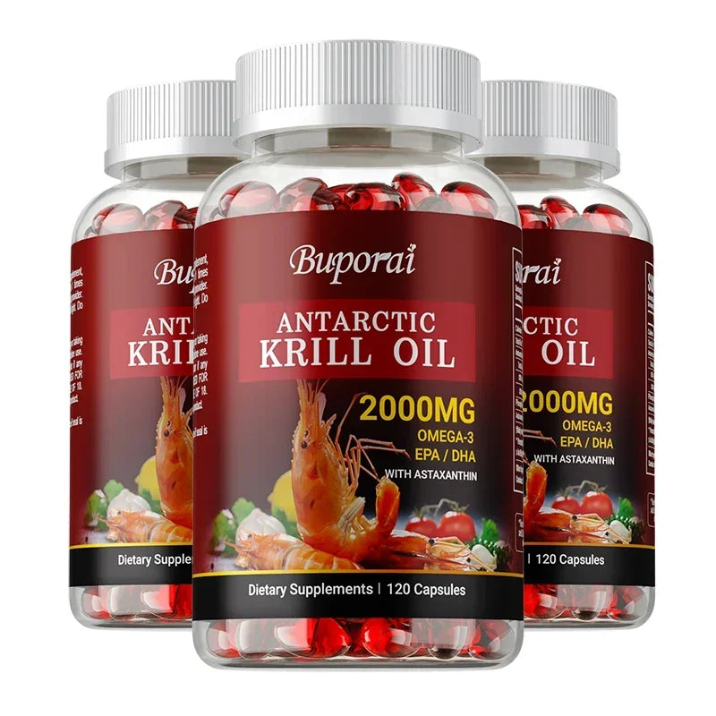 Antarctic Krill Oil 2000MG – Premium Omega-3 Complex with Astaxanthin for Heart, Brain, Joint Health & Immune Defense