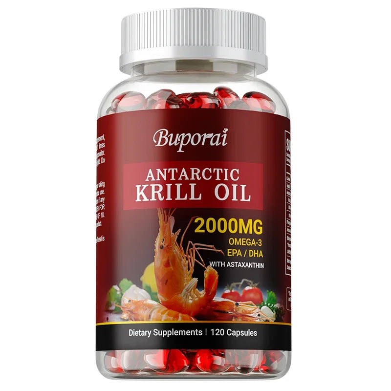 Antarctic Krill Oil 2000MG – Premium Omega-3 Complex with Astaxanthin for Heart, Brain, Joint Health & Immune Defense