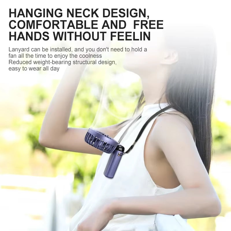 Ultra-Cool Portable Neck Fan – Foldable 5-Speed Mini Fan with LED Display, Phone Stand & Long-Lasting 1800mAh Battery