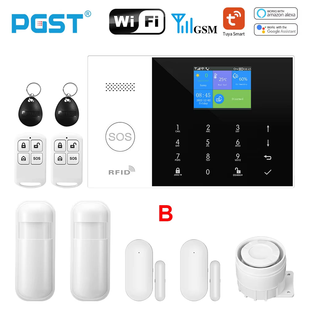 Residential Tuya Smart Gsm Wifi Alarm System for Home Wireless Security Alarm House Smart Life App Control Work with Alexa