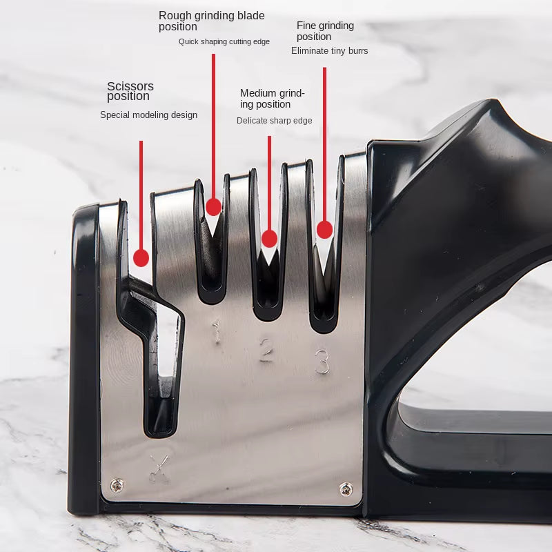 New Knife Sharpener 4In1 Diamond Ceramic Stone Professional Chef Knife Sharpener Scissors Sharpening Kitchen Knives Accessories