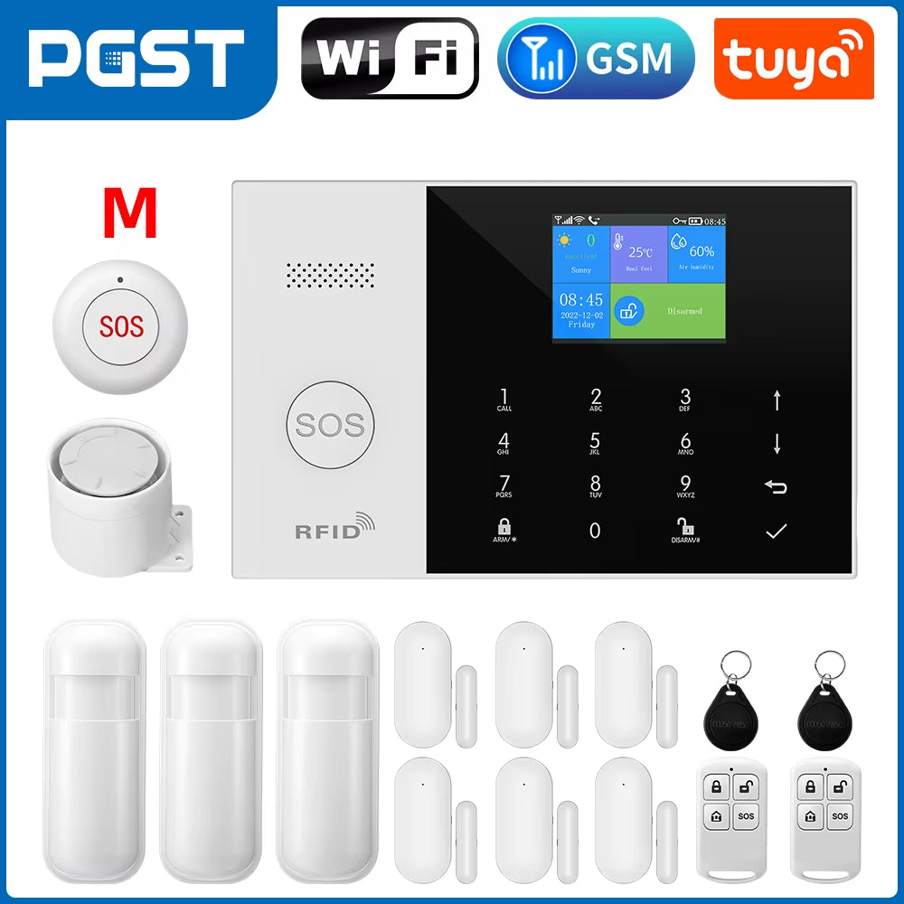 Residential Tuya Smart Gsm Wifi Alarm System for Home Wireless Security Alarm House Smart Life App Control Work with Alexa