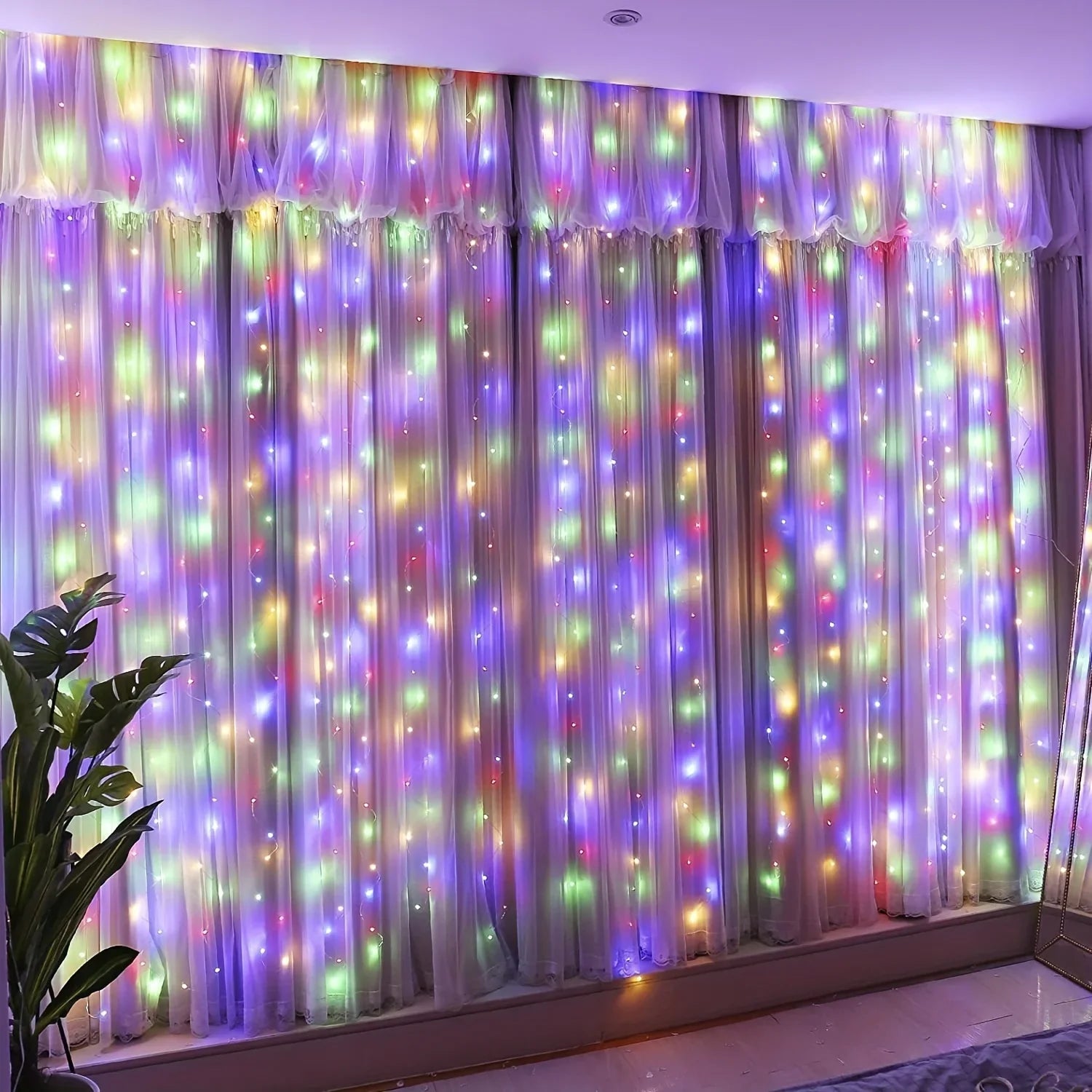 Christmas Home Decoration USB Fairy Garland Lights LED Curtain String Lights with Remote Control for Bedroom Wedding