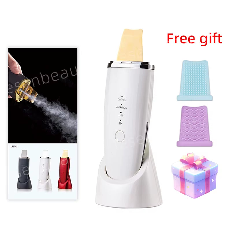 Ultrasonic Skin Scrubber Pro – Deep Pore Blackhead Remover & Lifting EMS Facial Spatula for Smooth, Glowing Skin