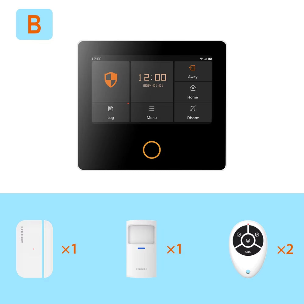 Wifi 4G Wireless Security Alarm System Built-In Louder Siren Tuya Smart Home Burglar Kit with 5-Year Contact Sensor
