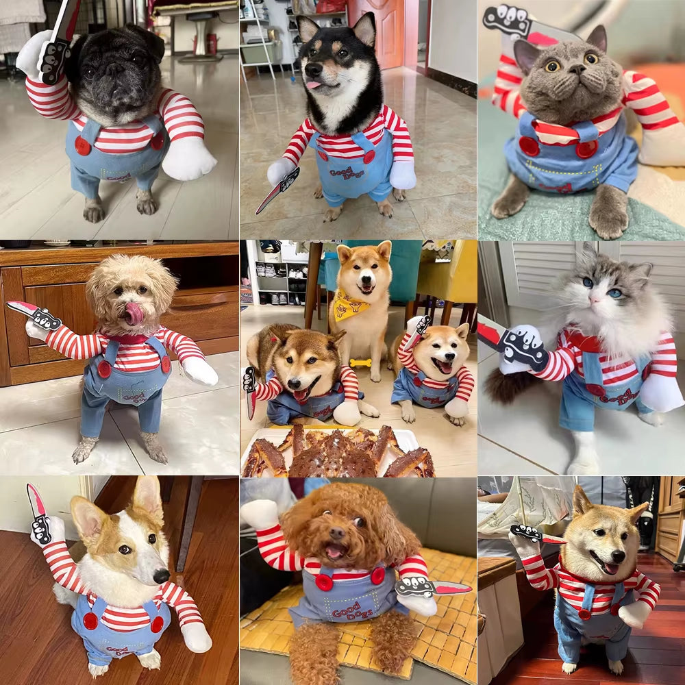 Funny Large Dog Halloween Costume for Small Dogs Cat Adjustable Pet Cosplay Clothes Cute Puppy Festival Gifts Labrador Outfits