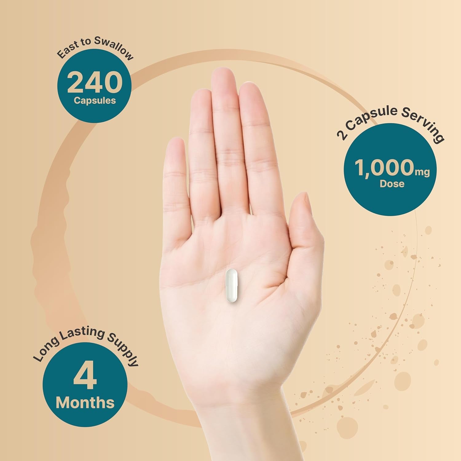 Magnesium Glycinate 1,000Mg, 240 Capsules | 500Mg per Capsule | 100% Chelated & Purified | Sleep, Muscle & Nerve Support | Non-Gmo, Gluten-Free