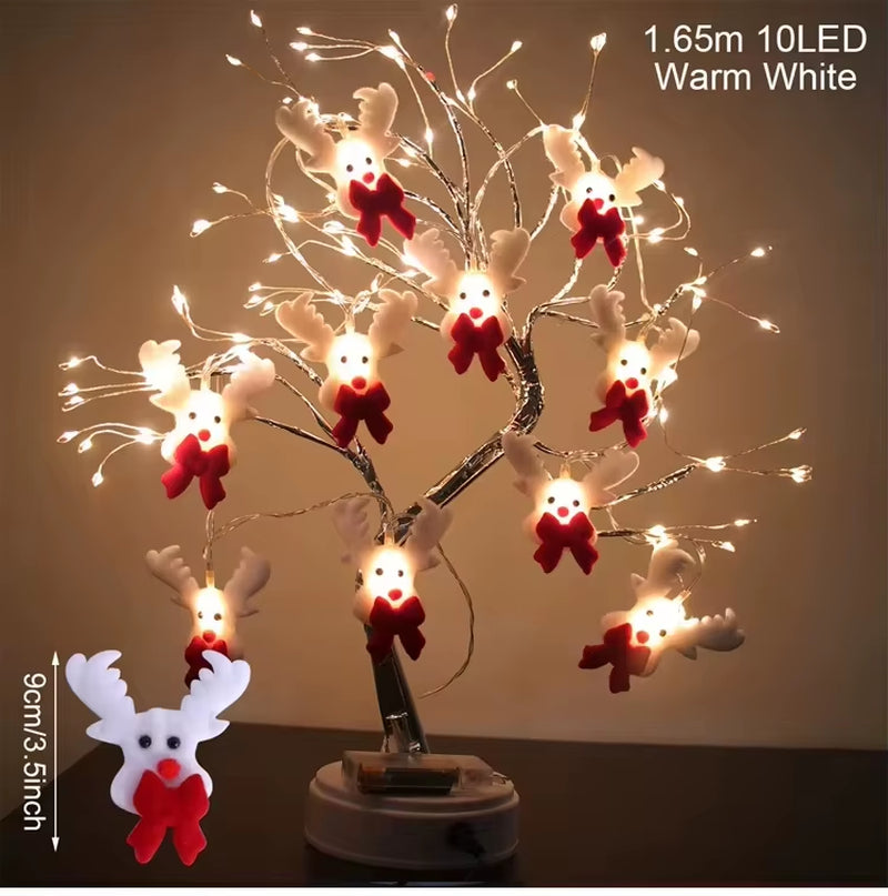 Snowman Christmas LED Garland String Light Merry Christmas Decorations for Home 2024 Xmas Tree Ornament Navidad New Year Gifts
