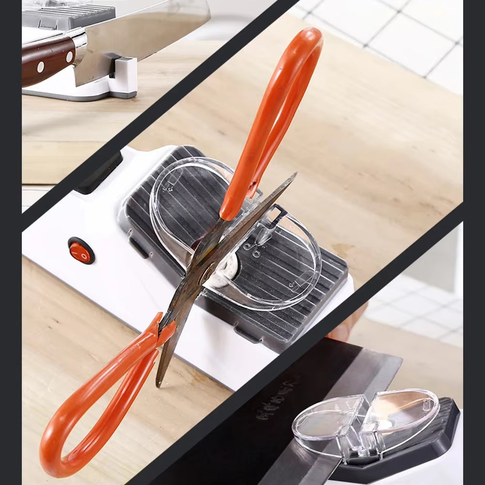 Electric Knife Sharpener Professional Knife Sharpener Adjustable Cutter Scissors Grinder for Quick Sharpening and Polishing Kitc
