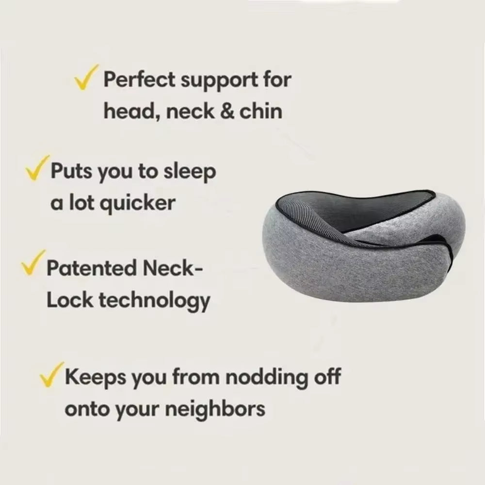 Ultimate Travel Neck Pillow | Soft Memory Foam Support for Plane, Car & Office Naps – Portable & Adjustable Design