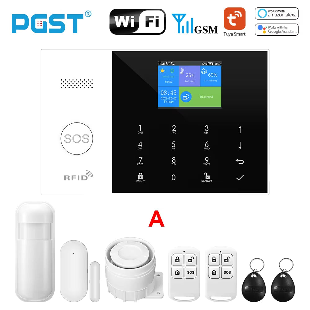 Residential Tuya Smart Gsm Wifi Alarm System for Home Wireless Security Alarm House Smart Life App Control Work with Alexa