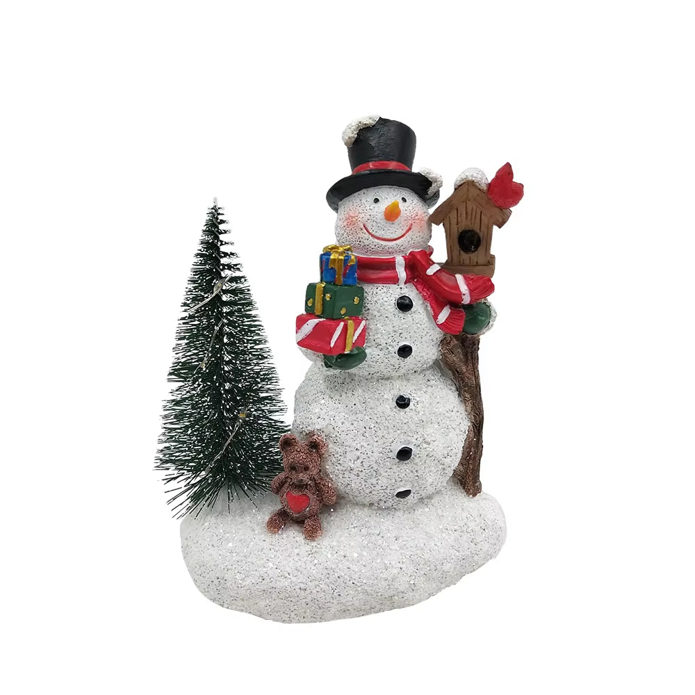 Christmas Decorations, Santa Claus Snowman, Christmas Holiday Party Decorations, LED Lights, Tabletop Statues