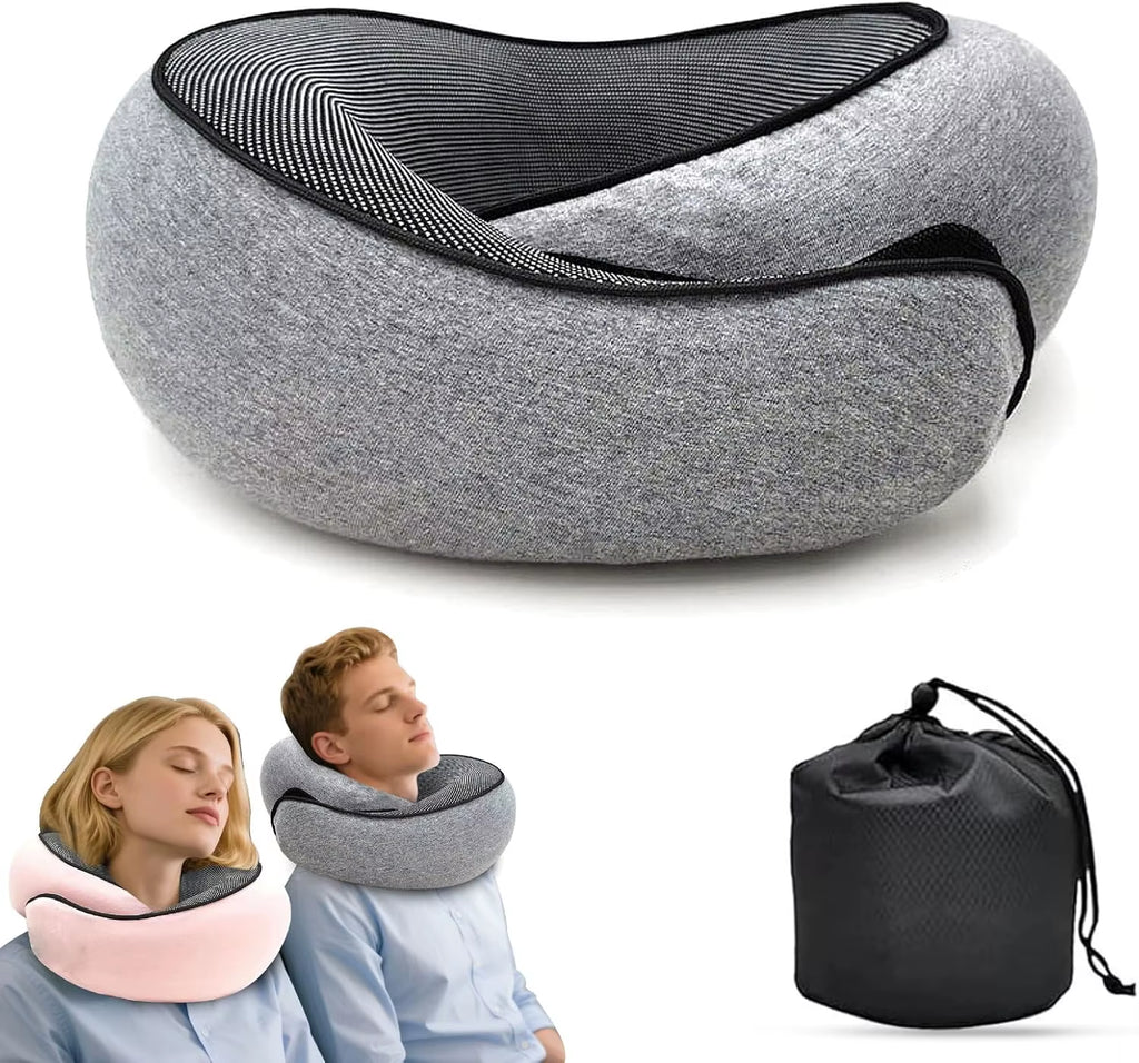 Memory Foam Travel Neck Pillow U-Shaped Pillow Snail Style Travel Neck Support Portable Adjustable Soft Noon Break Sleep Pillows