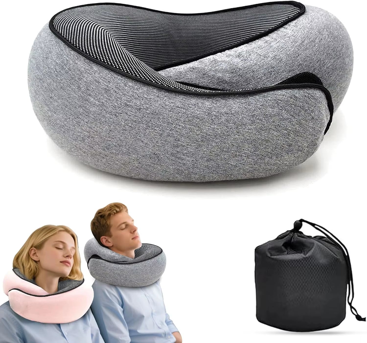 Memory Foam Travel Neck Pillow U-Shaped Pillow Snail Style Travel Neck Support Portable Adjustable Soft Noon Break Sleep Pillows