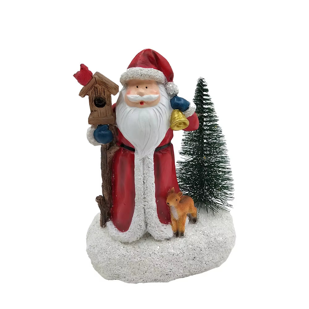 Christmas Decorations, Santa Claus Snowman, Christmas Holiday Party Decorations, LED Lights, Tabletop Statues