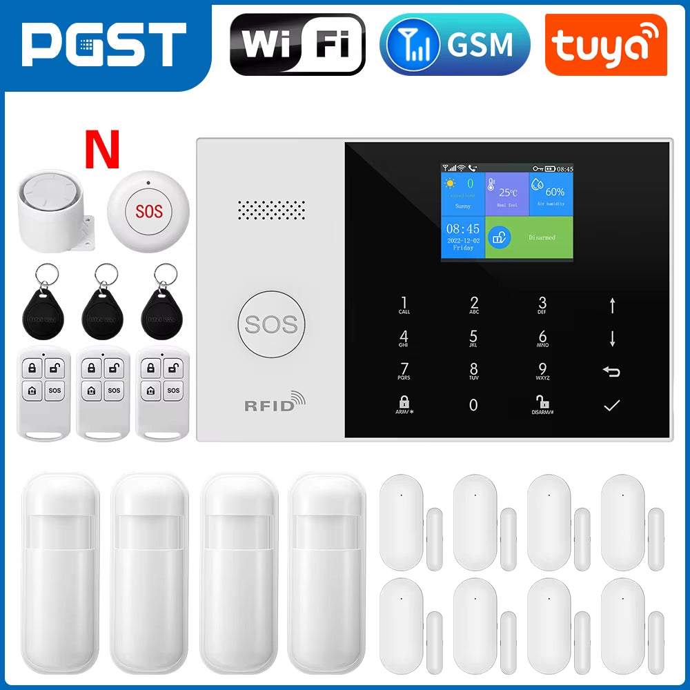 Residential Tuya Smart Gsm Wifi Alarm System for Home Wireless Security Alarm House Smart Life App Control Work with Alexa